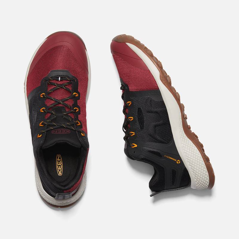 Keen Explore Vent Wanderschuhe Herren DE-79512 Merlot/Black - Keen Herrenschuhe Schwarz / Rot